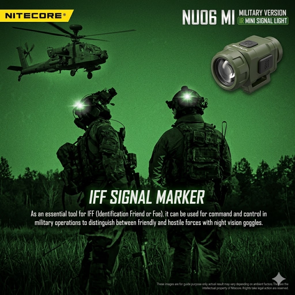 נצנץ סימון טקטי Nitecore NU06MI לאמצעי ראיית לילה - נורת סימון טקטי
