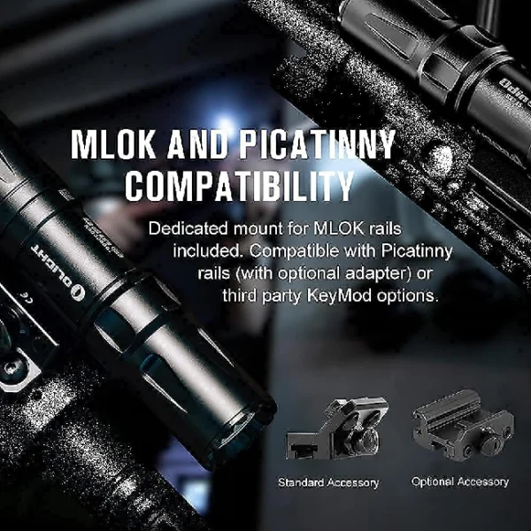 פנס טקטי נטען לנשק 1250 לומנס-מסילת ODIN MINI M-LOK