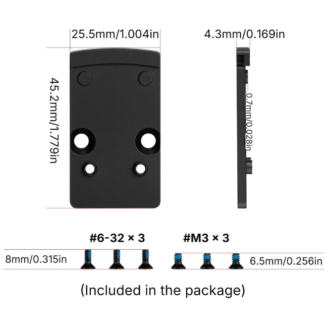 לוחית מתאם אופטיקה מ-RMR ל-RMSc מבית Osight