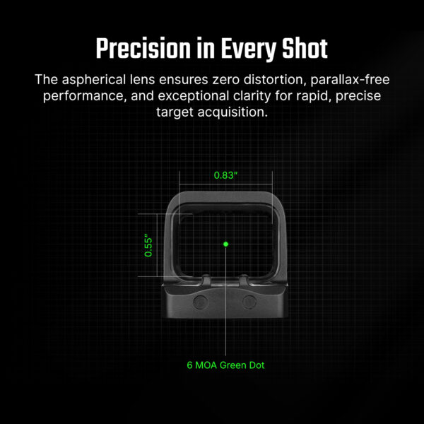 כוונת השלכה סגורה לאקדח Olight Osight SE Green Dot 6MOA