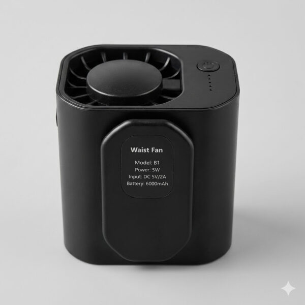 מאוורר טקטי נייד לשטח 6000MAH נטען PORTABLE WAIST FAN - שחור