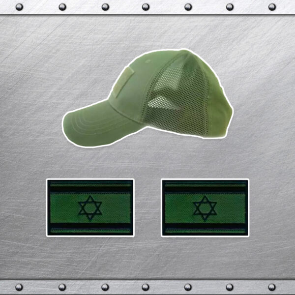 כובע טקטי ירוק + 2 פאצים ירוקים