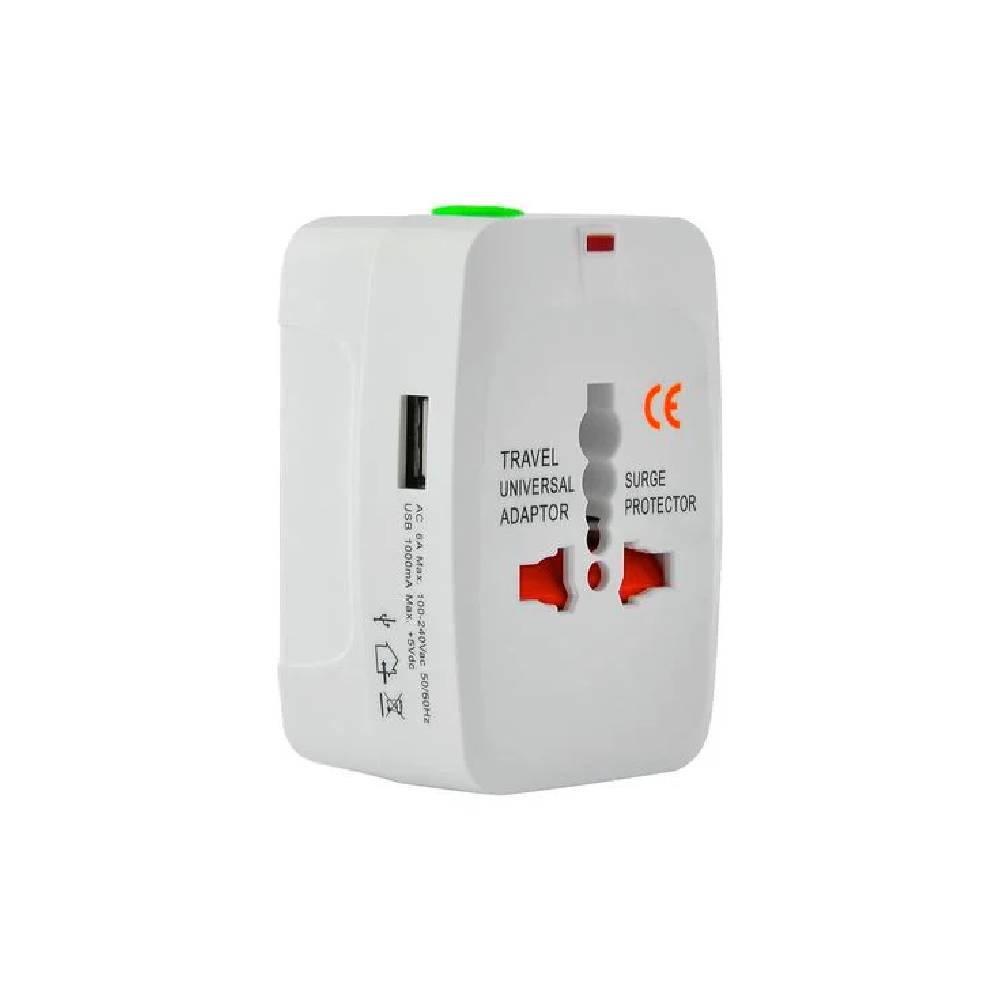 מתאם חשמל אוניברסלי עולמי עם חיבור USB