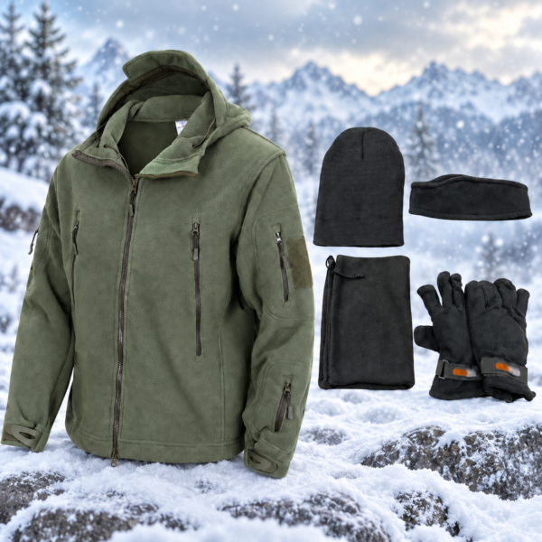 מעיל פליס טקטי + מארז חורף מחמם במתנה!