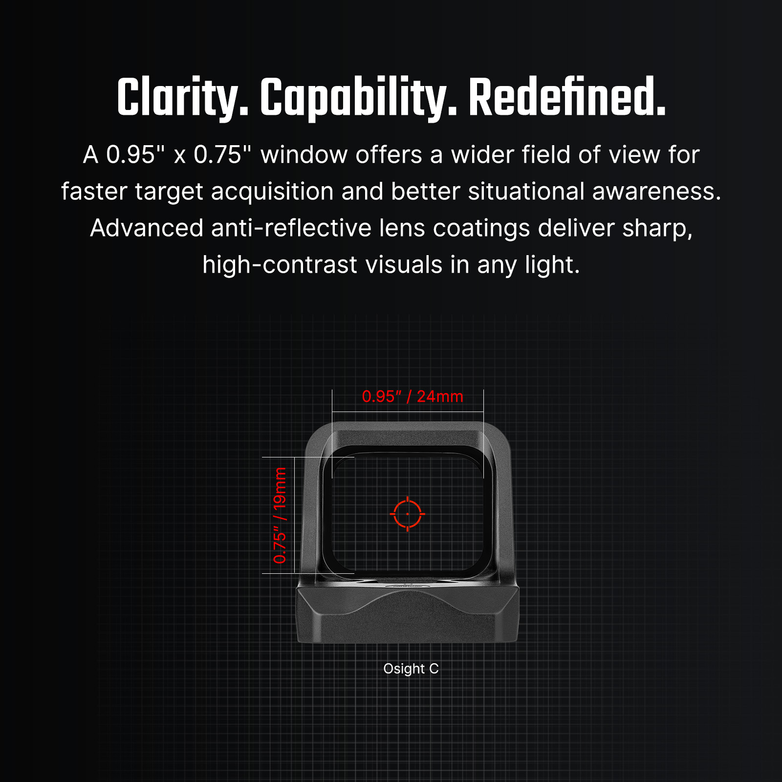 כוונת השלכה נקודה אדומה Osight C Multi-Reticle Red Dot Sight