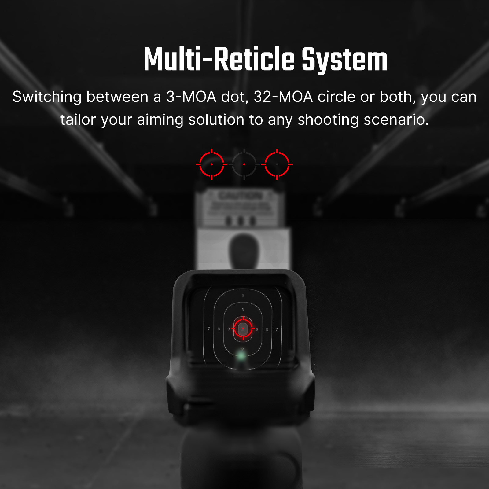 כוונת השלכה נקודה אדומה Osight C Multi-Reticle Red Dot Sight