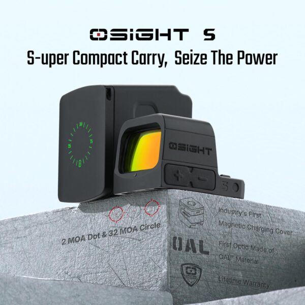 כוונת השלכה סגורה לאקדח קומפקטי Osight S Multi-Reticle – חיתוך RMSc