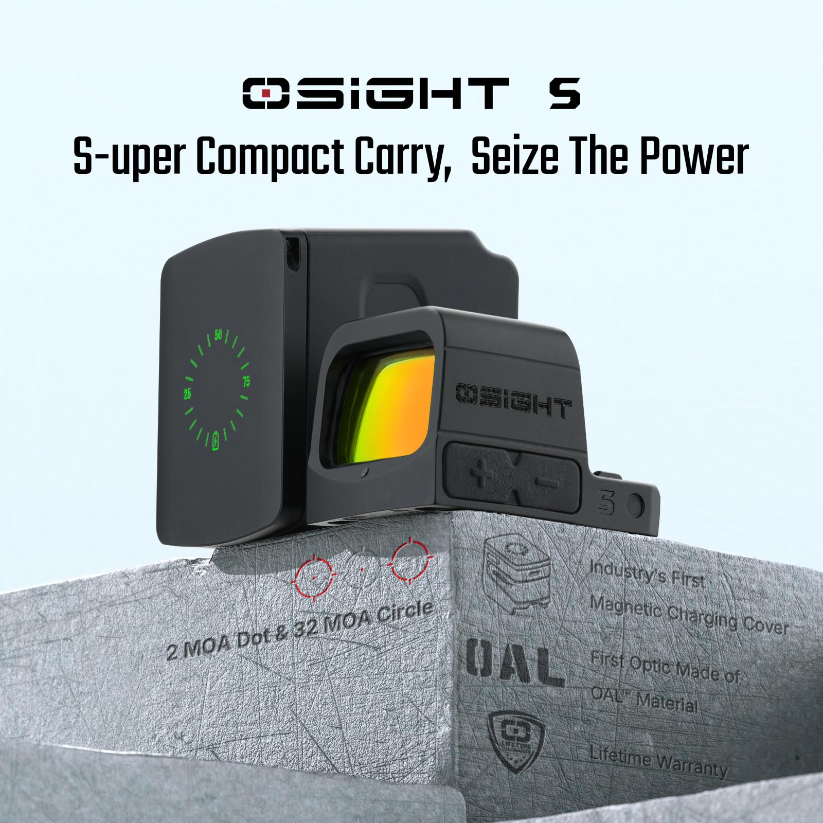 כוונת השלכה סגורה לאקדח קומפקטי Osight S Multi-Reticle - חיתוך RMSc