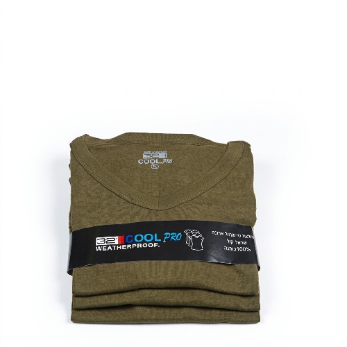 שישיית חולצות נשים זית צווארון וי WEATHERPROOF