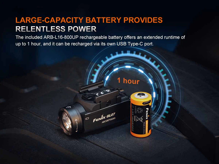 פנס נשק טקטי קומפקטי נטען Fenix GL07 – תמונה 9