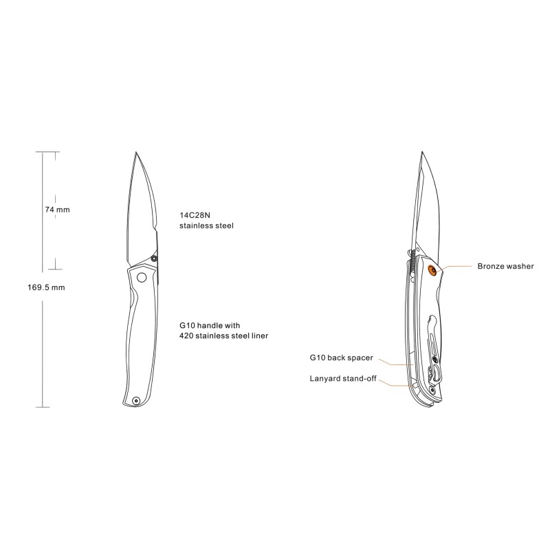 סכין Ruike P661-B Folding Knife שחור – תמונה 3