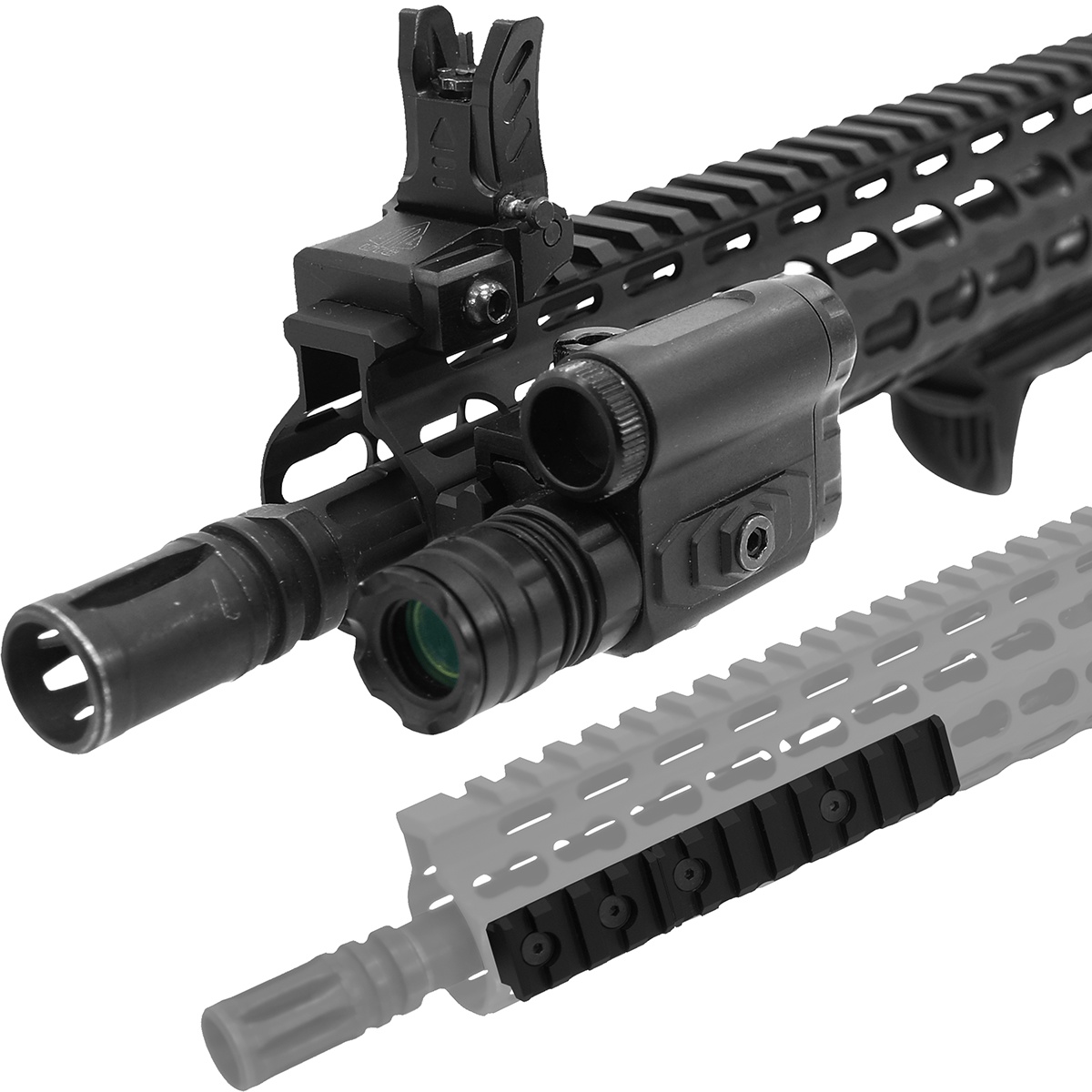 מקטע מסילת פיקטיני UTG PRO KeyMod 8 חריצים MTURS04M – תמונה 2