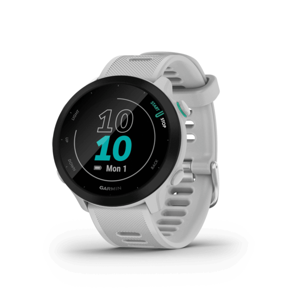 שעון ריצה 42 מ”מ FORERUNNER 55 מבית GARMIN – צבע: לבן