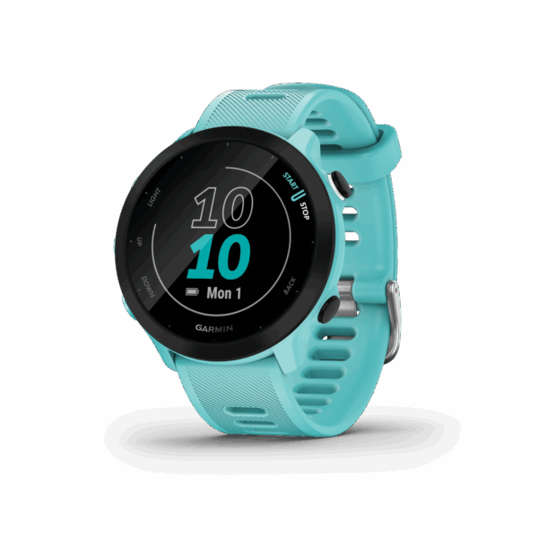 שעון ריצה 42 מ”מ FORERUNNER 55 מבית GARMIN – צבע: טורקיז