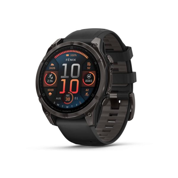 שעון חכם 47 מ”מ FENIX 8 AMOLED Sapphire TITANIUM מבית GARMIN