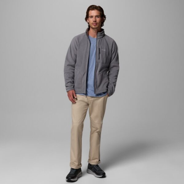 מעיל פליס לגברים Fast Trek Full Zip - אפור, S