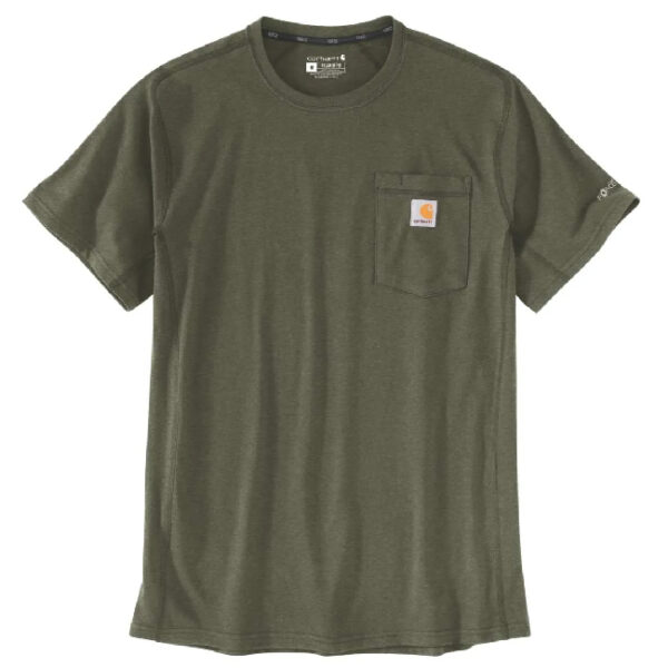 חולצת טי כיס שרוול קצר מנדפת Carhartt Force Pocket - ירוק, xl