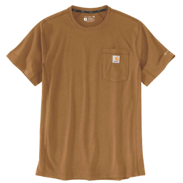 חולצת טי כיס שרוול קצר מנדפת Carhartt Force Pocket - חום, m