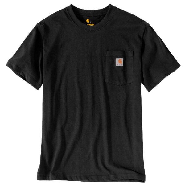 חולצת טי עבודה כותנה כיס Carhartt K87 WORKW POCKET DEARBORN RELAXED - שחור, m