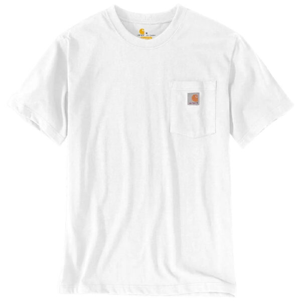 חולצת טי עבודה כותנה כיס Carhartt K87 WORKW POCKET DEARBORN RELAXED - לבן, xl