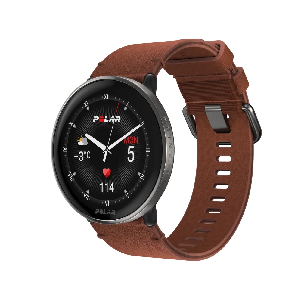 שעון כושר Polar Ignite 3 טיטניום ברונזה עם רצועת עור