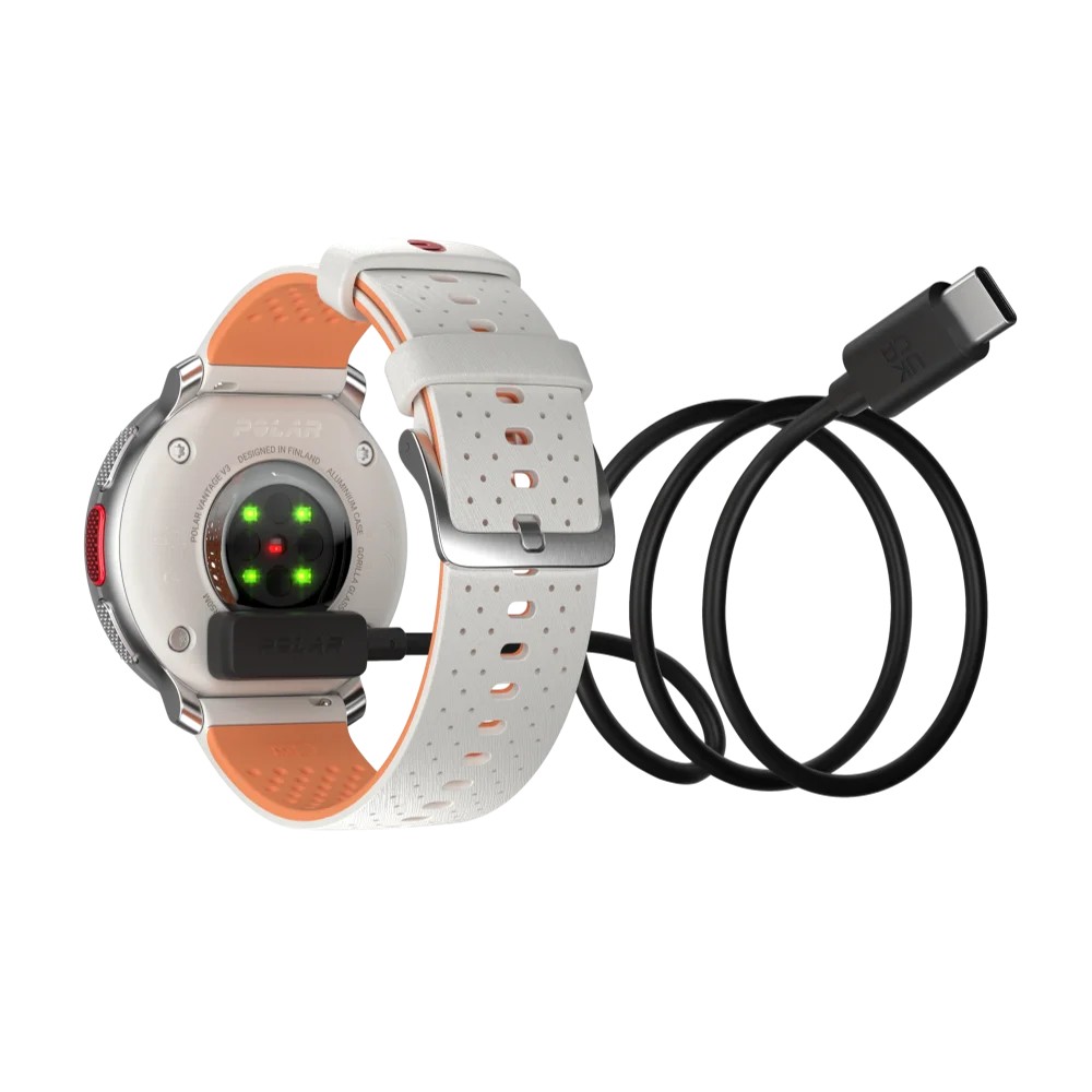 שעון מולטי-ספורט פרימיום Polar Vantage V3 בצבע אפרסק-כסף – תמונה 3