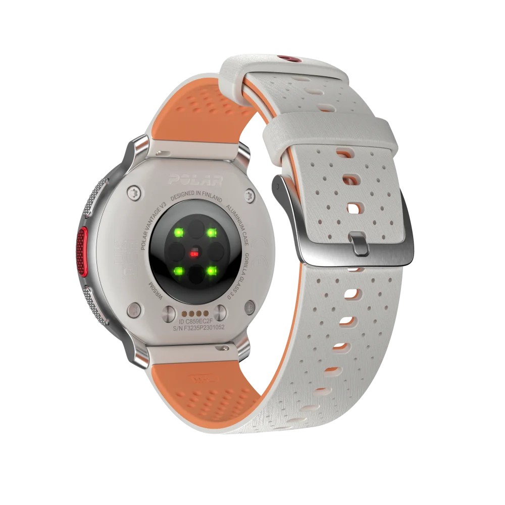 שעון מולטי-ספורט פרימיום Polar Vantage V3 בצבע אפרסק-כסף – תמונה 6