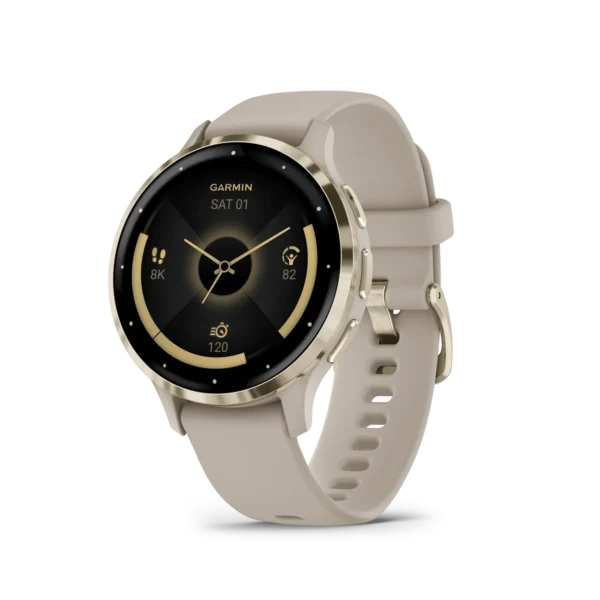 שעון ספורט חכם Venu 3S 41mm Soft Gold Stainless Steel Bezel with French Gray Case and Silicone Band