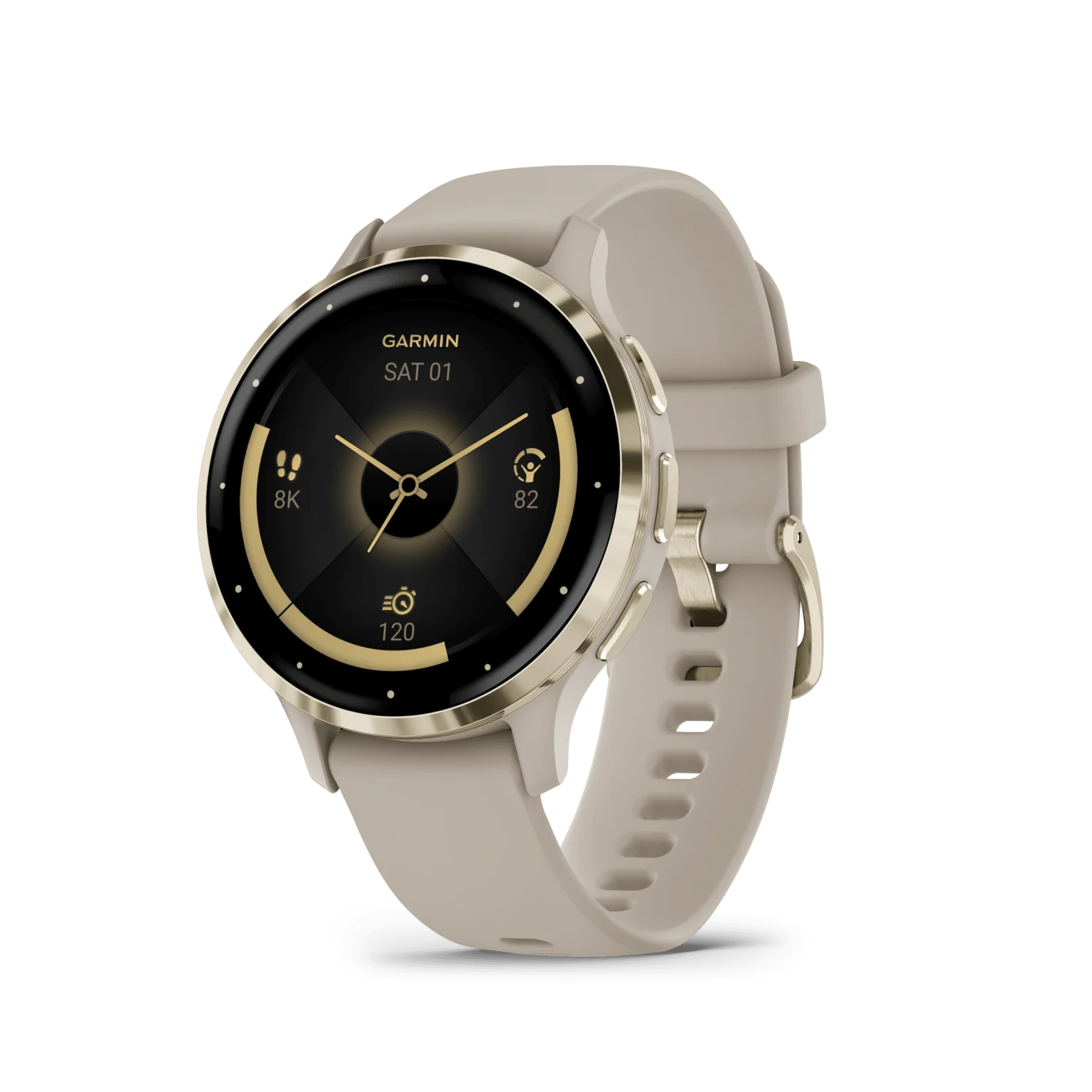 שעון ספורט חכם Venu 3S 41mm Soft Gold Stainless Steel Bezel with French Gray Case and Silicone Band