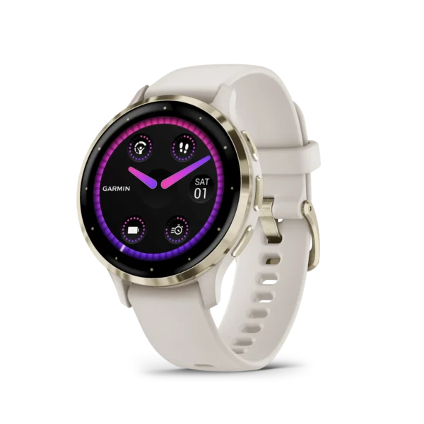שעון ספורט חכם Venu 3S 41mm Soft Gold Stainless Steel Bezel with Ivory Case and Silicone Band