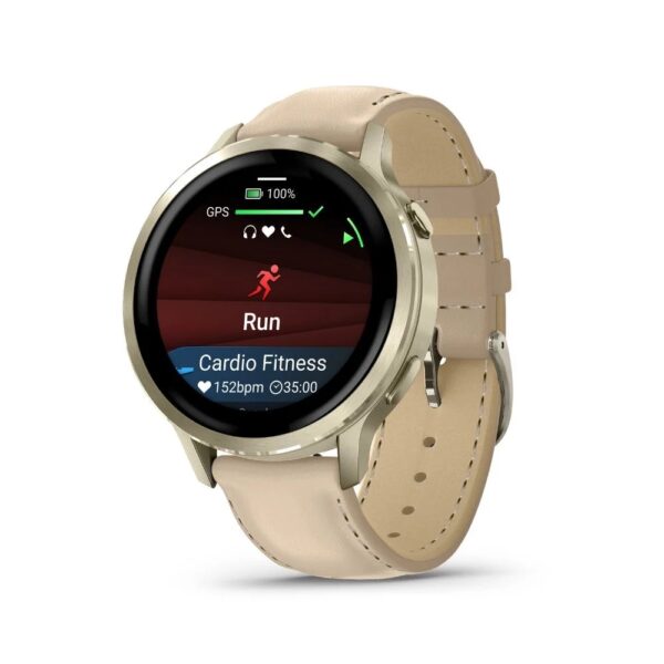 שעון ספורט חכם Venu 4 41mm - עור בז' מבית GARMIN
