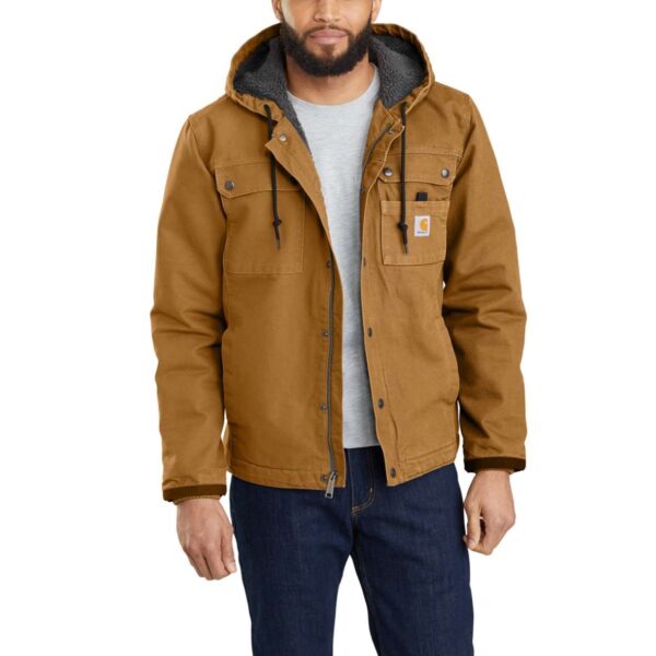 ג'קט קנבס עם ברדס ובטנת שרפה Carhartt Bartlett 103826 - חום קארהרט, XL