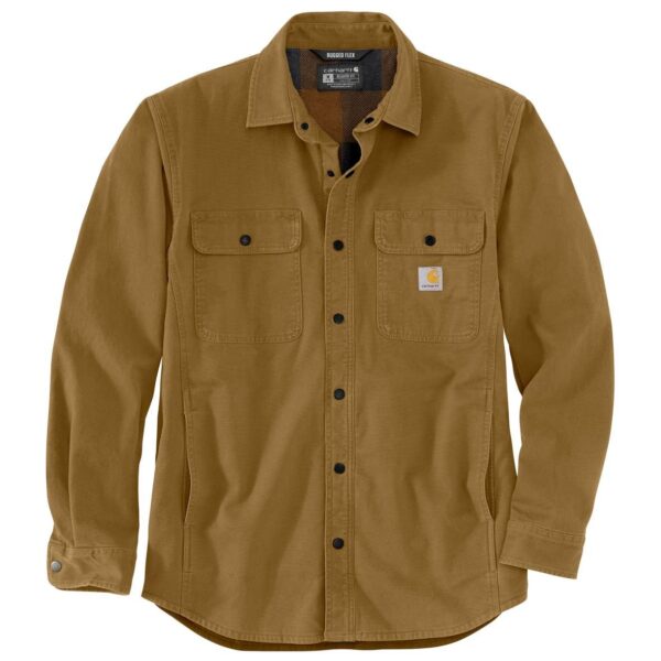 חולצת ג'קט קנבס עם בטנת פליס Carhartt Rugged Flex 105419 - חרדל, XL