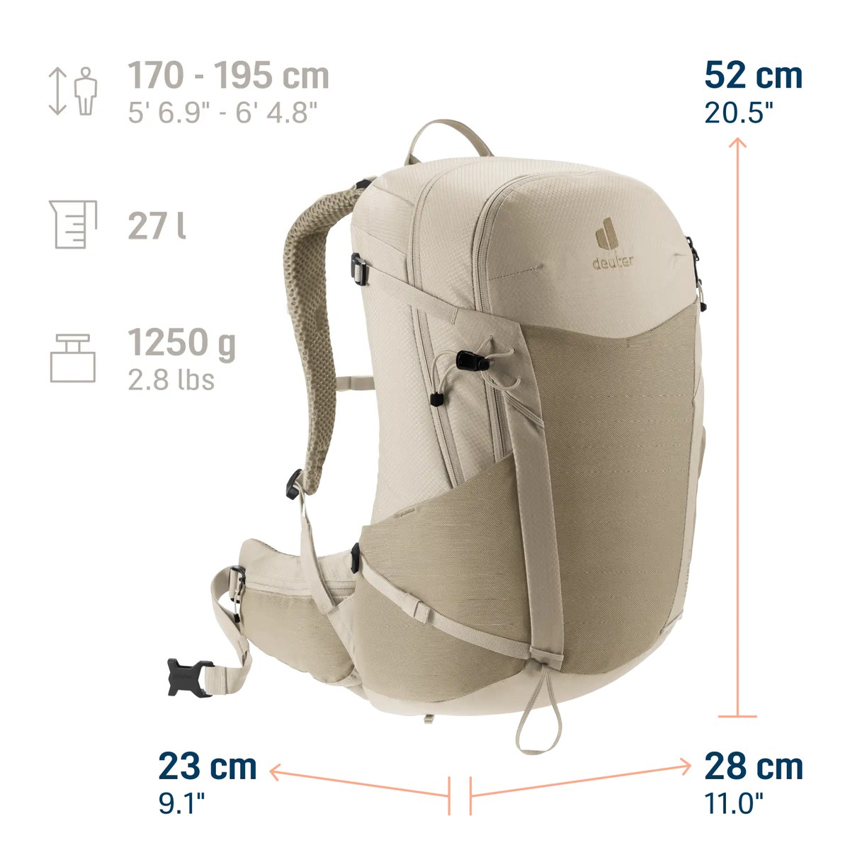 תרמיל Deuter Futura 27 אפור אבן – תמונה 2