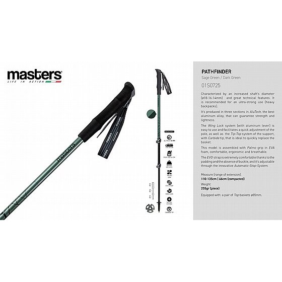 מקלות הליכה Masters Pathfinder Lite ירוק