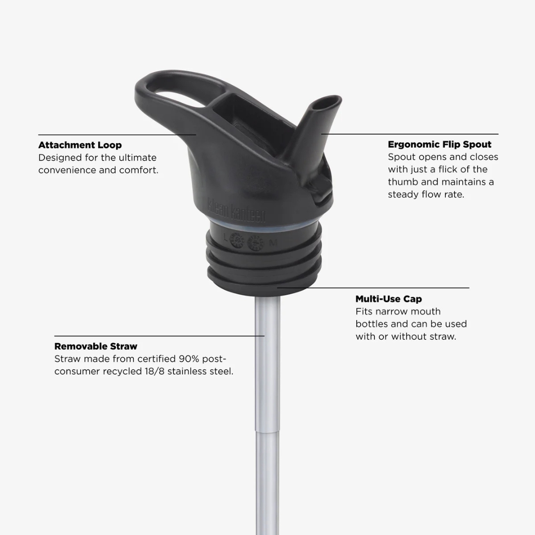 פקק ספורט עם קשית Flip Seal לבקבוקי Klean Kanteen Classic -D – תמונה 2