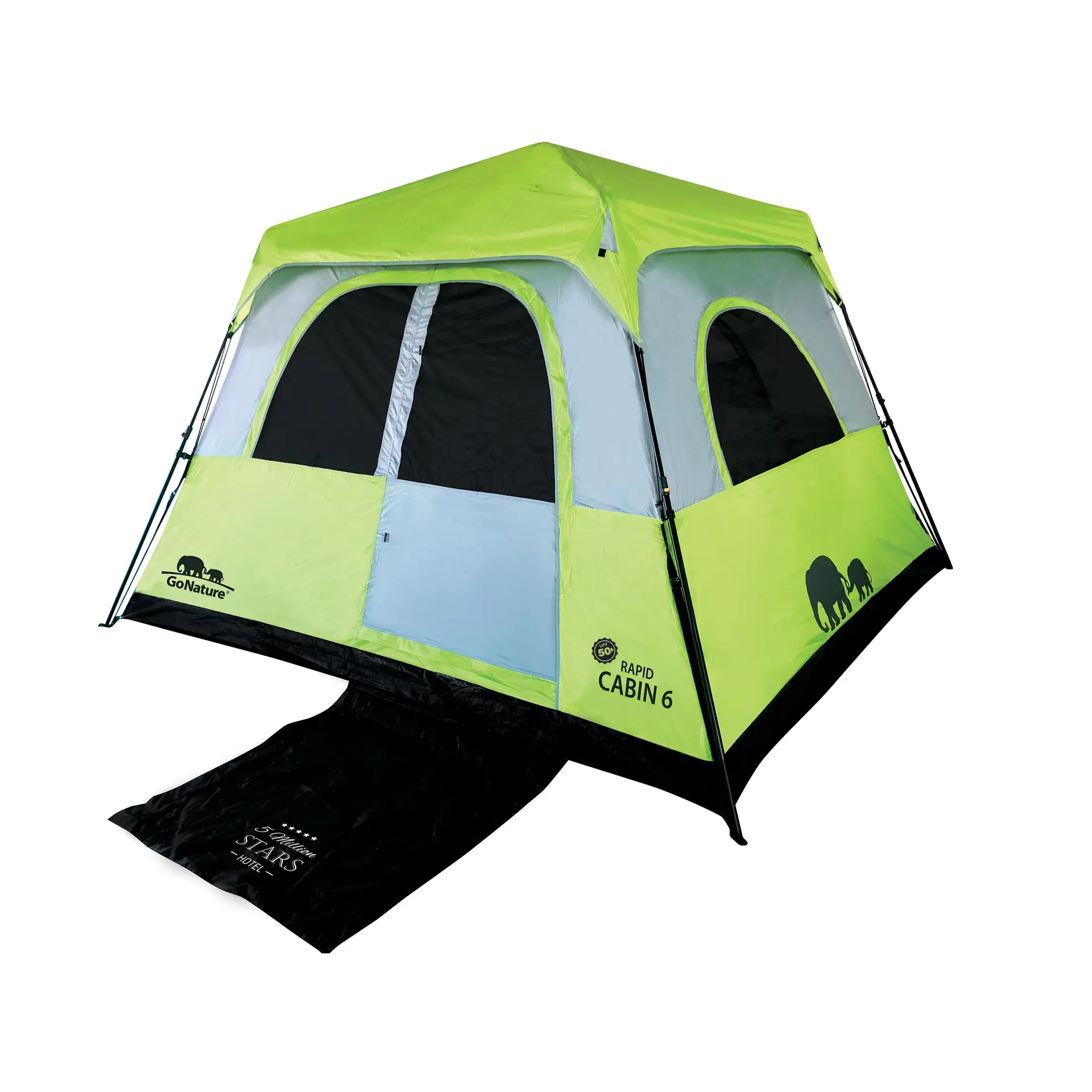 אוהל קמפינג ל-6 אנשים GoNature RAPID CABIN UPF50 -D